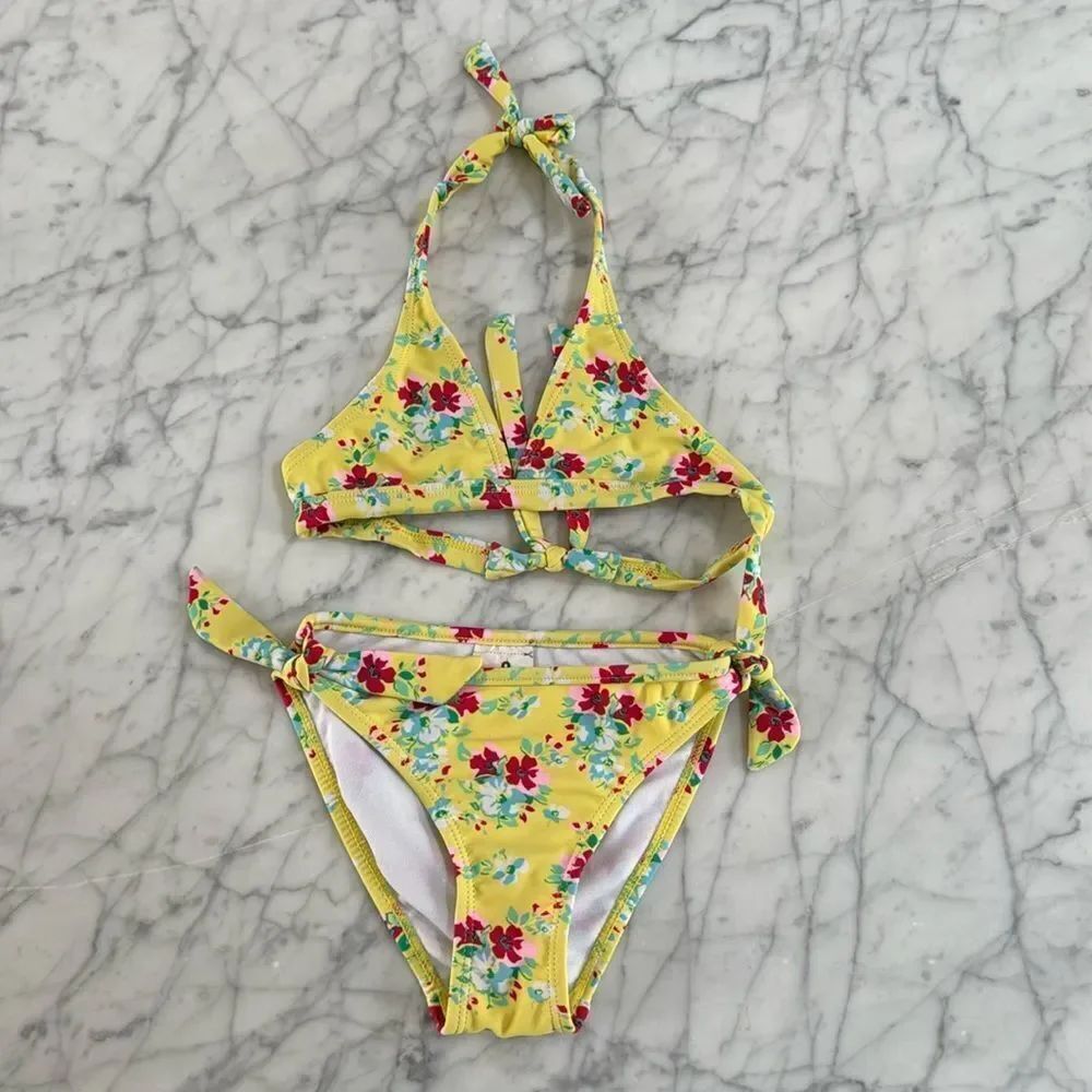 Snapper Rock Girls Toddler Sz 4 Bikini Yellow Floral